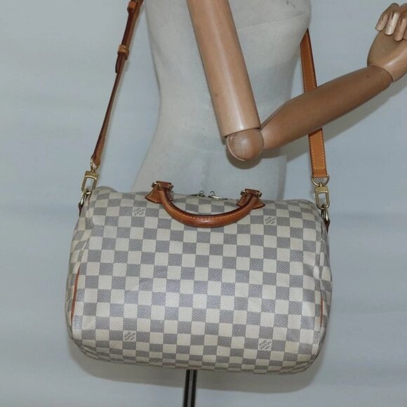 LOUIS VUITTON Damier Azur Speedy Bandouliere 30 Bag 2way N41052 LV Auth 130986 - Picture 14 of 16